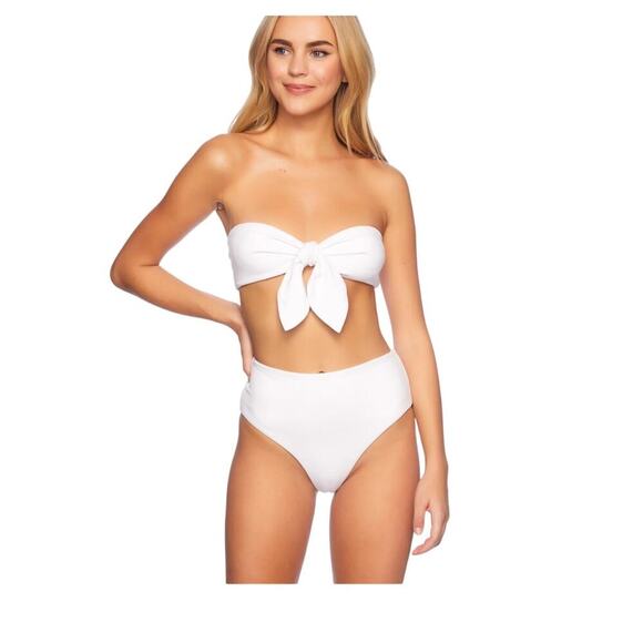 Susanna Monaco white bikini, high waisted bottom sugar white small - Picture 2 of 8